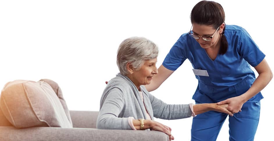 HC-NurseHelping Nurse Helping an Elderly Woman
