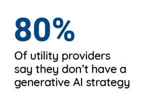 Statistic from poll claiming 80% of utility providers don't 'have a generative ai strategy